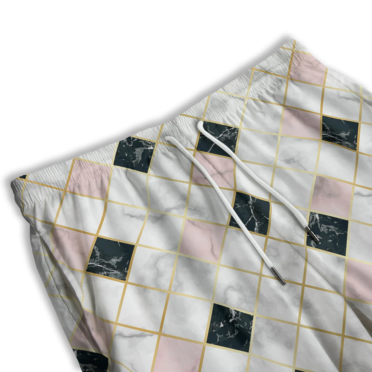 Marble Luxury Geometric Print Men's Athletic Shorts - Image 3