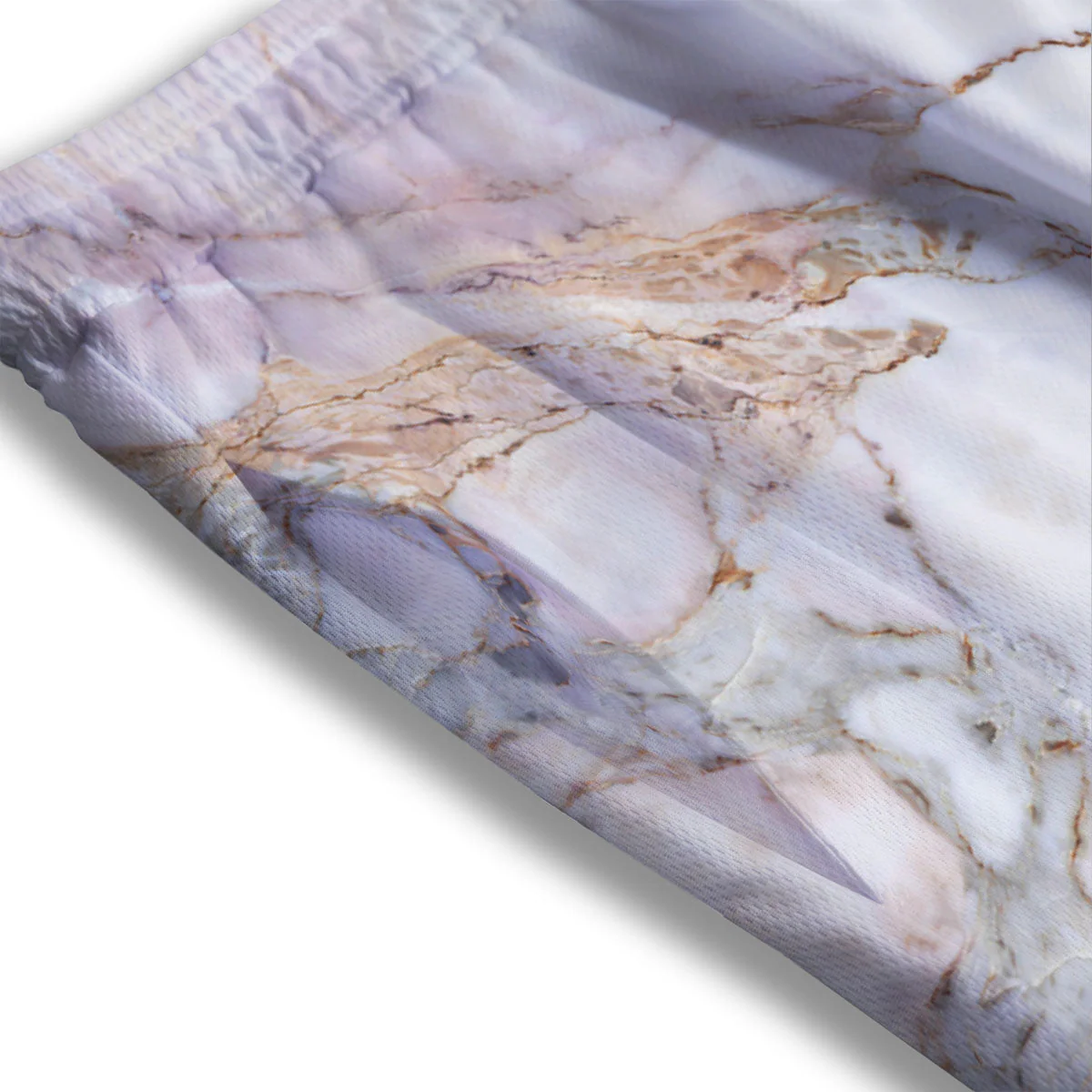 Marble Pink Grey White Print Pattern Mesh Shorts - Image 3