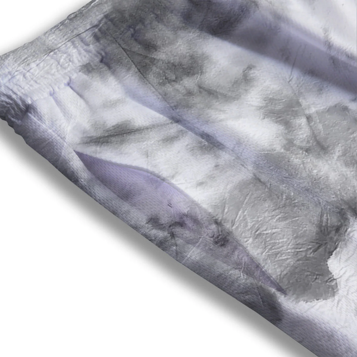Marble Smoke Black White Print Mesh Shorts - Image 3
