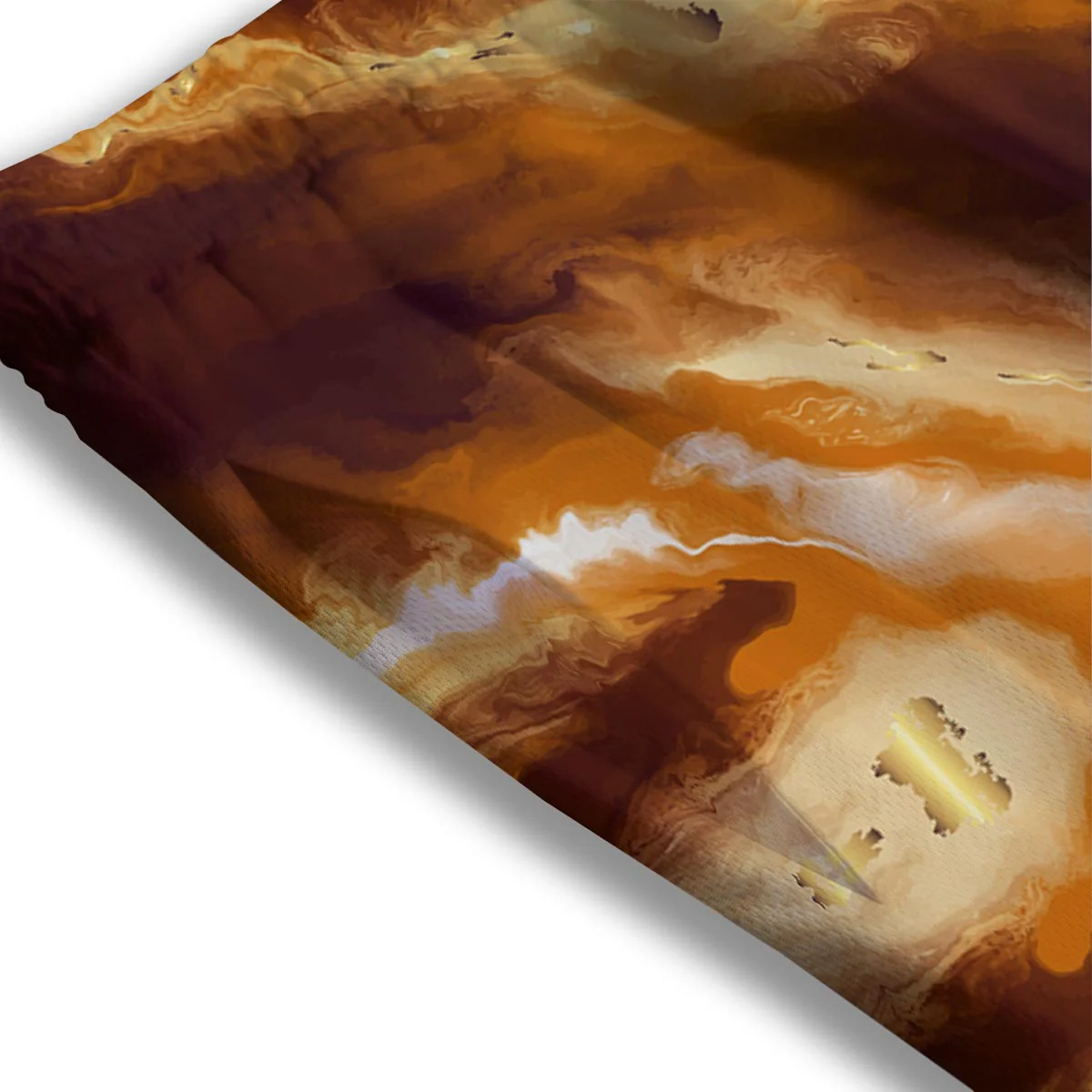 Marble Sugar Brown Print Pattern Mesh Shorts - Image 3