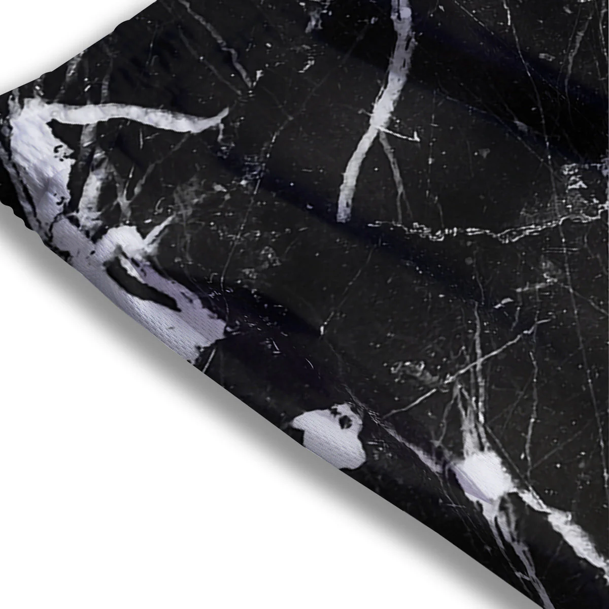 Marble White Dark Grey Print Mesh Shorts - Image 3
