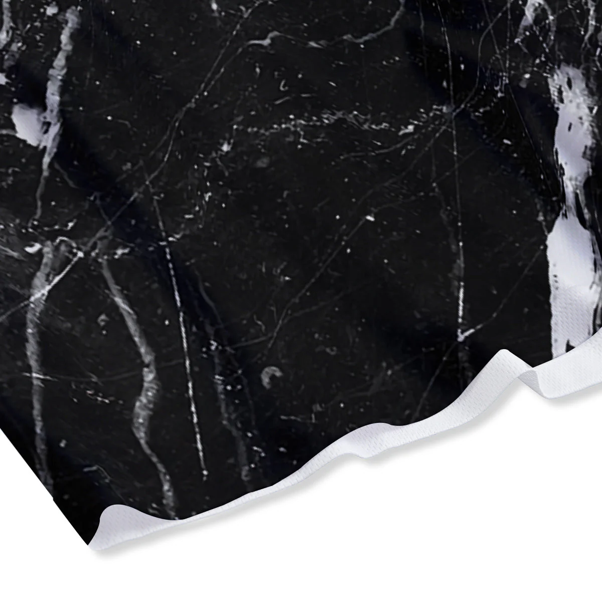 Marble White Dark Grey Print Mesh Shorts - Image 4