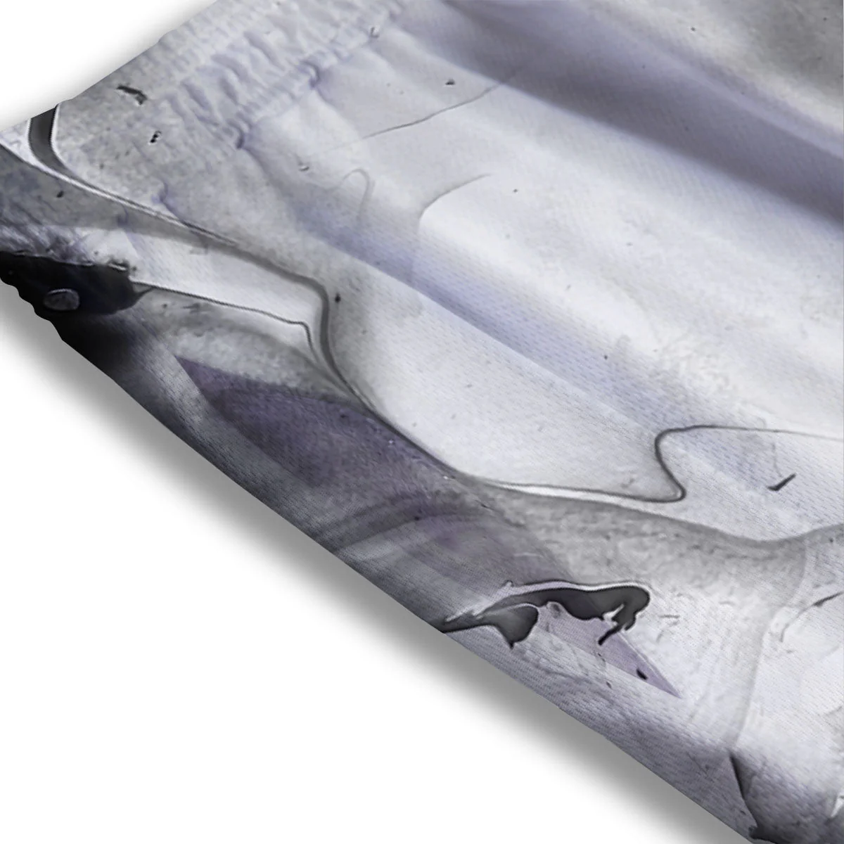 Marble White Smoke Print Mesh Shorts - Image 3