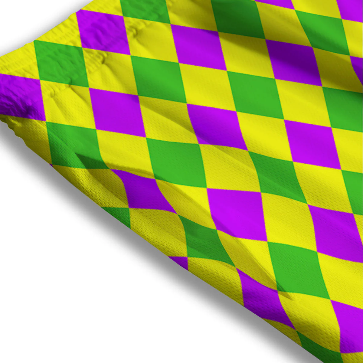 Mardi Harlequin Gras Print Pattern Mesh Shorts - Image 3
