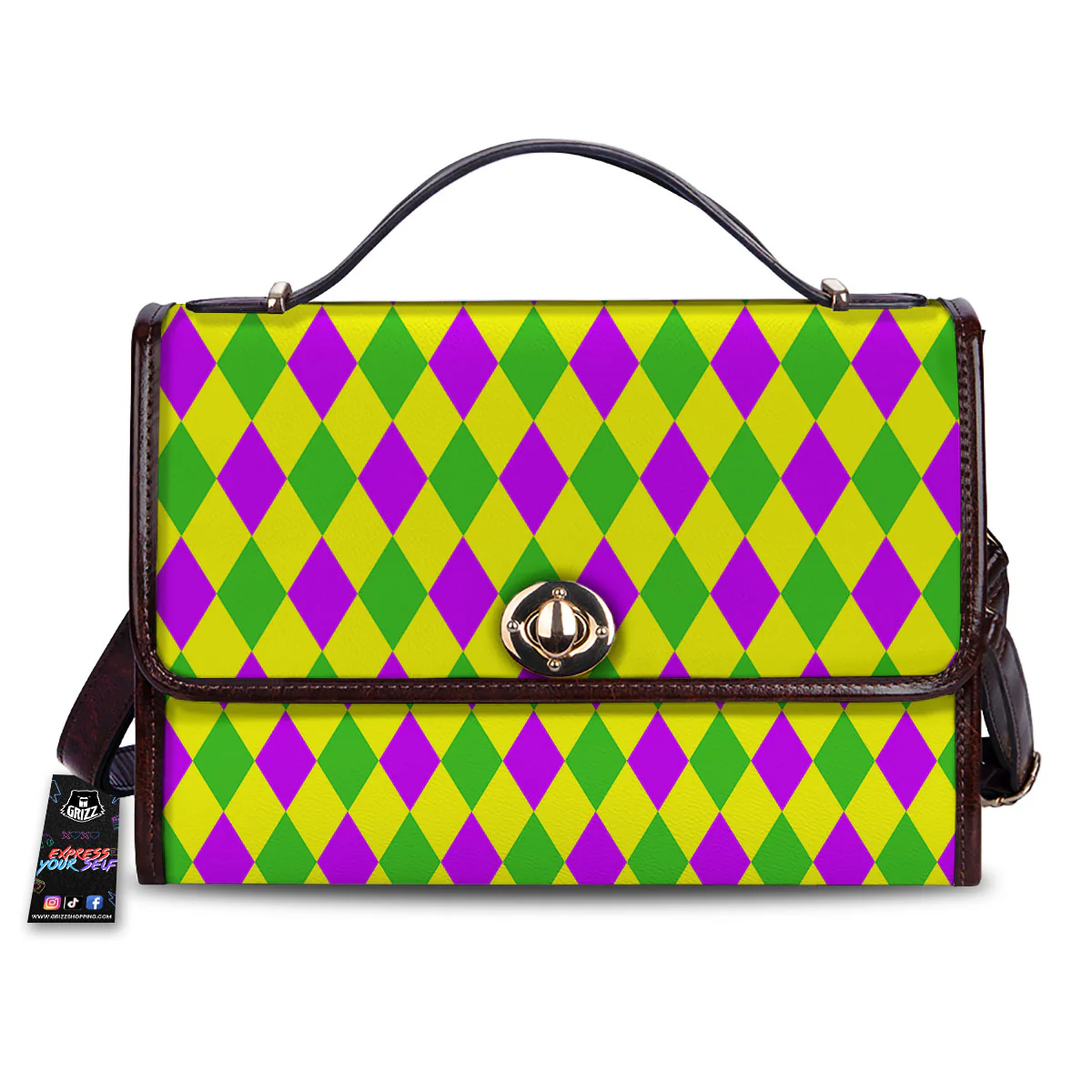 Mardi Harlequin Gras Print Pattern Women's Satchel Bag