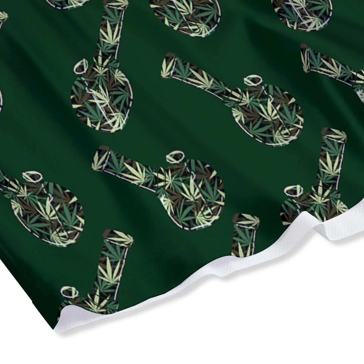 Marijuana Cannabis And Green Camo Print Pattern Mesh Shorts - Image 4
