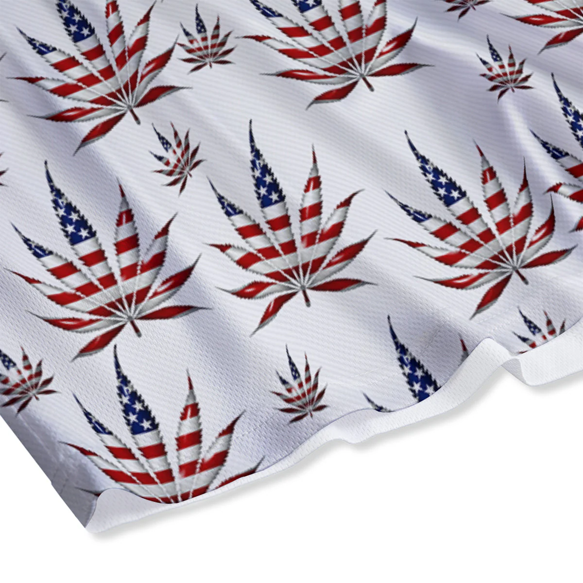 Marijuana Leaf American Print Pattern Mesh Shorts - Image 4