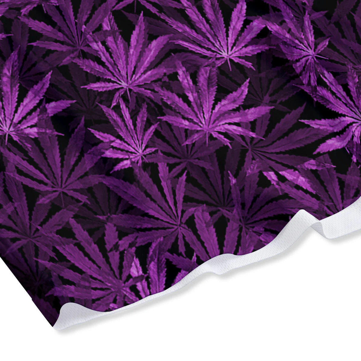 Marijuana Leaf Purple Print Pattern Mesh Shorts - Image 4