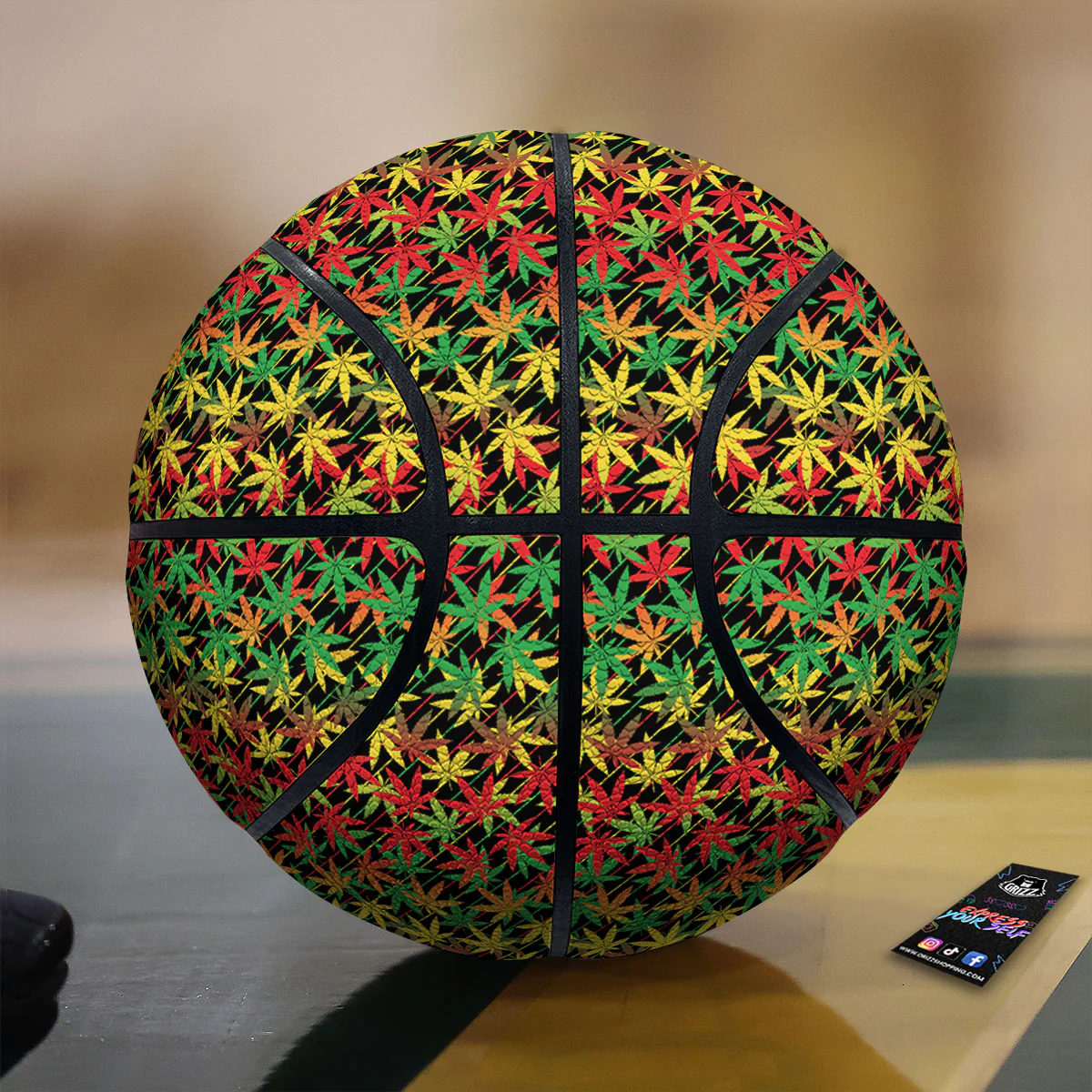 Marijuana Rasta Print Pattern Basketball
