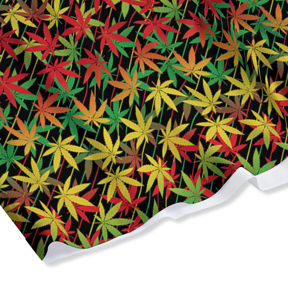 Marijuana Rasta Print Pattern Mesh Shorts - Image 4