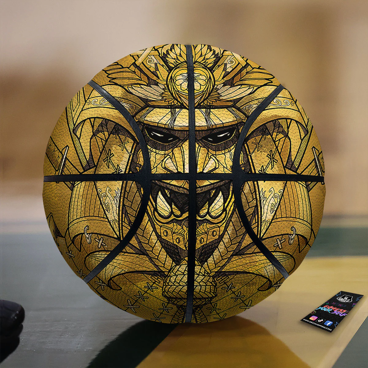 Mask Samurai Gold Print Basketball