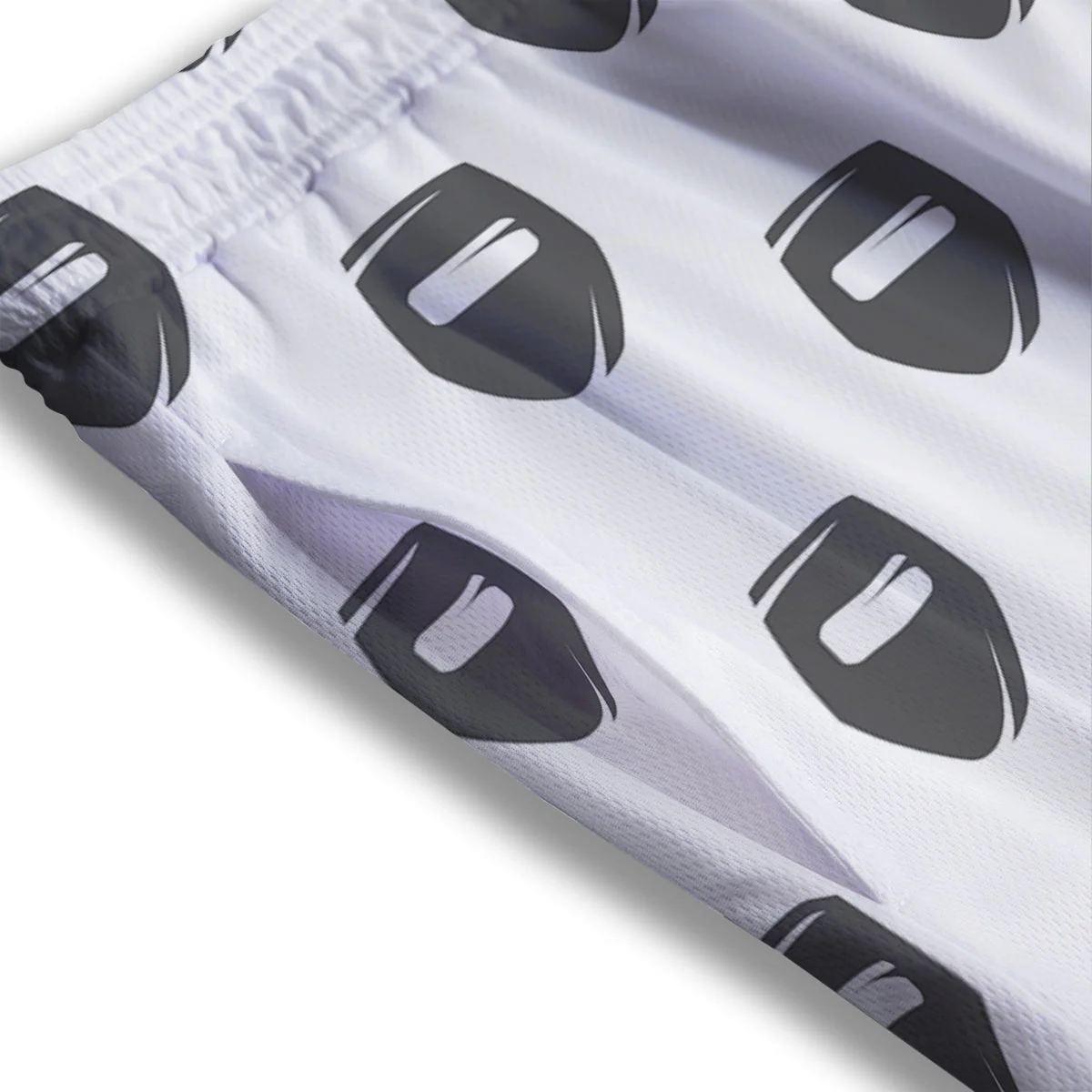 Mask Welding Print Pattern Mesh Shorts - Image 3