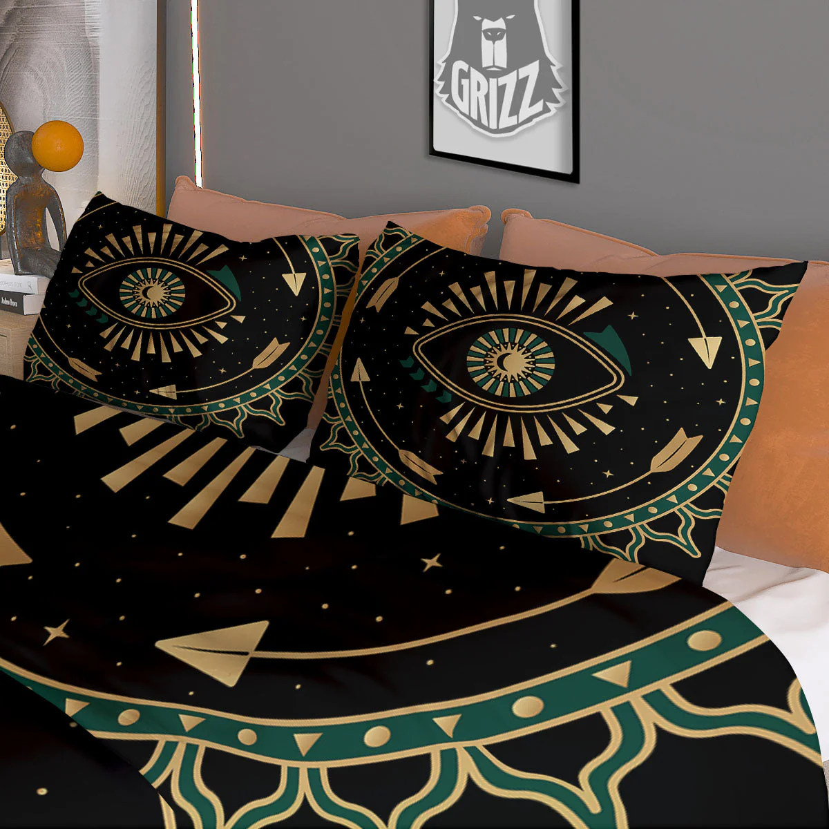 Masonic Eye Green Print Duvet Cover Bedding Set - Image 3