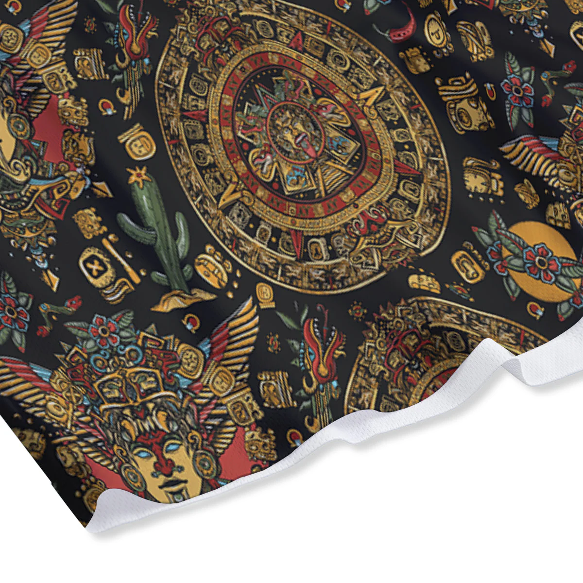 Maya Ancient Print Pattern Mesh Shorts - Image 4