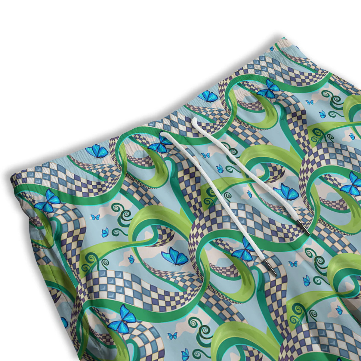 Maze Checkered Print Pattern Men's Athletic Shorts - Image 3