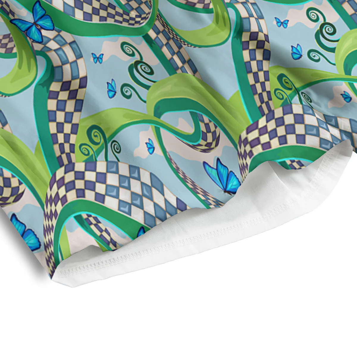 Maze Checkered Print Pattern Men's Athletic Shorts - Image 4
