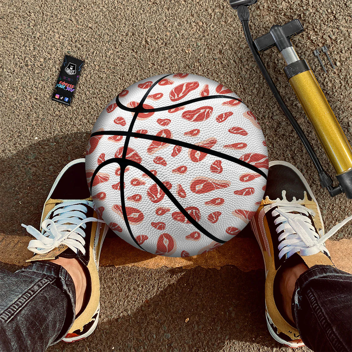 Meat Print Pattern Basketball - Image 2