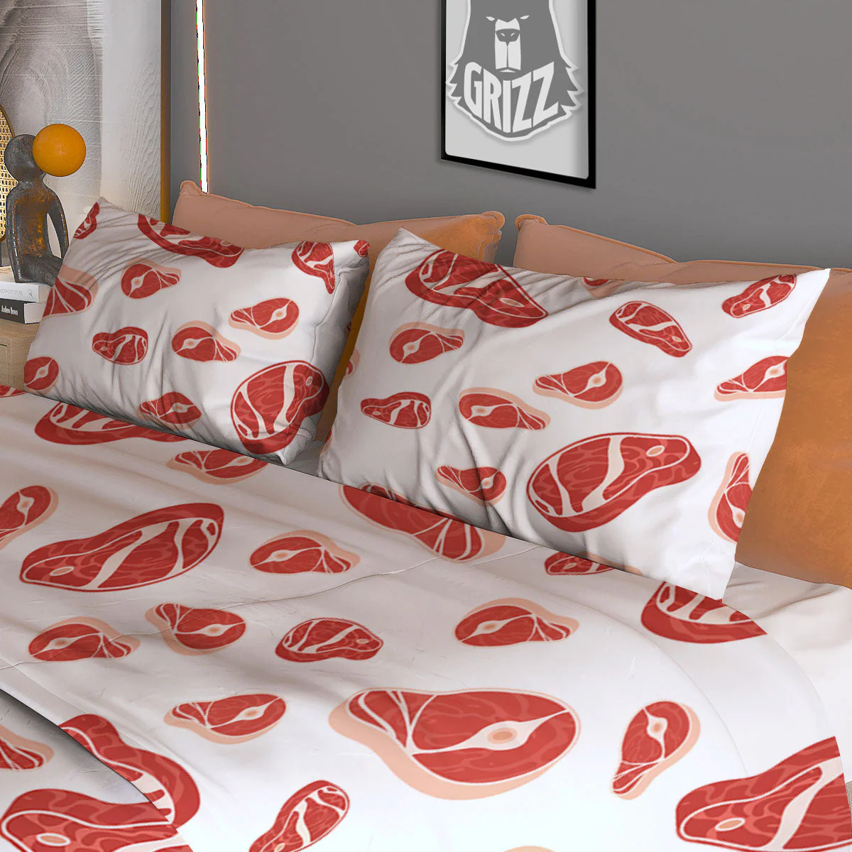 Meat Print Pattern Duvet Cover Bedding Set - Image 3