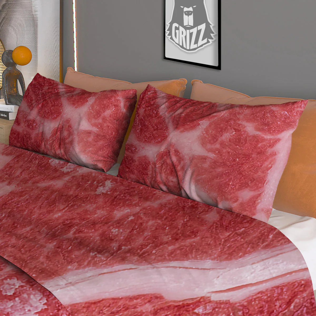 Meat Wagyu Beef Print Duvet Cover Bedding Set - Image 3