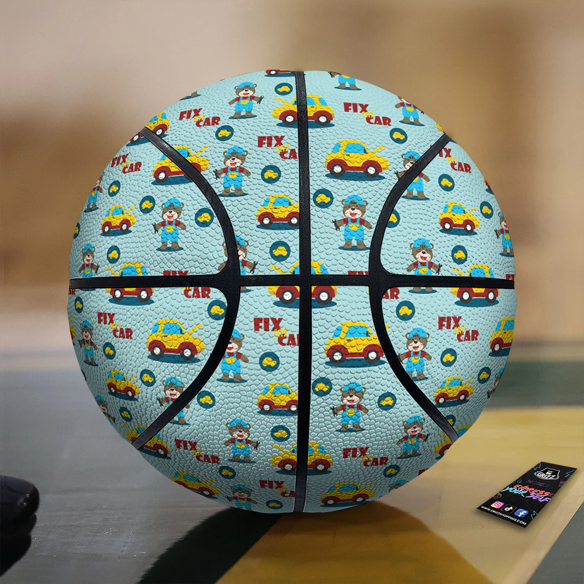 Mechanic Cartoon Print Pattern Basketball