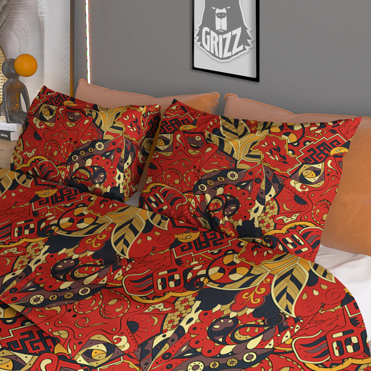 Mehndi Ethnic Doodle Print Pattern Duvet Cover Bedding Set - Image 3