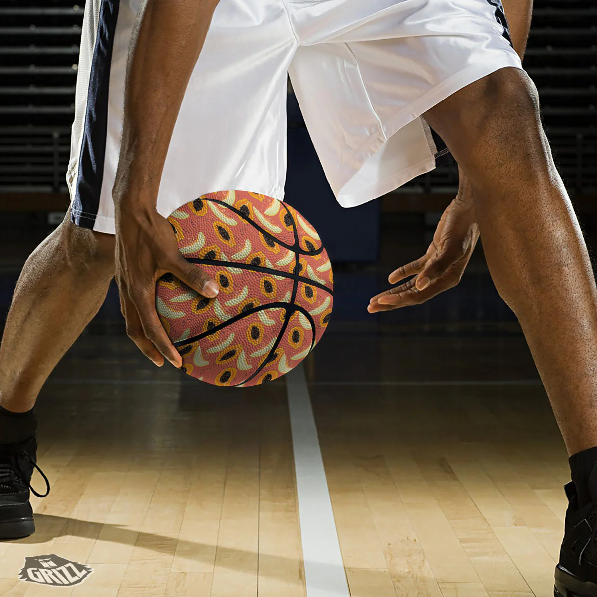 Melon And Papaya Print Pattern Basketball - Image 3