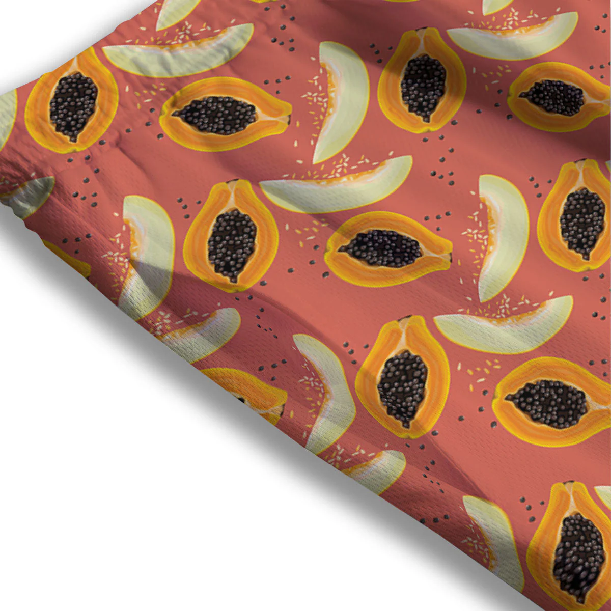 Melon And Papaya Print Pattern Mesh Shorts - Image 3