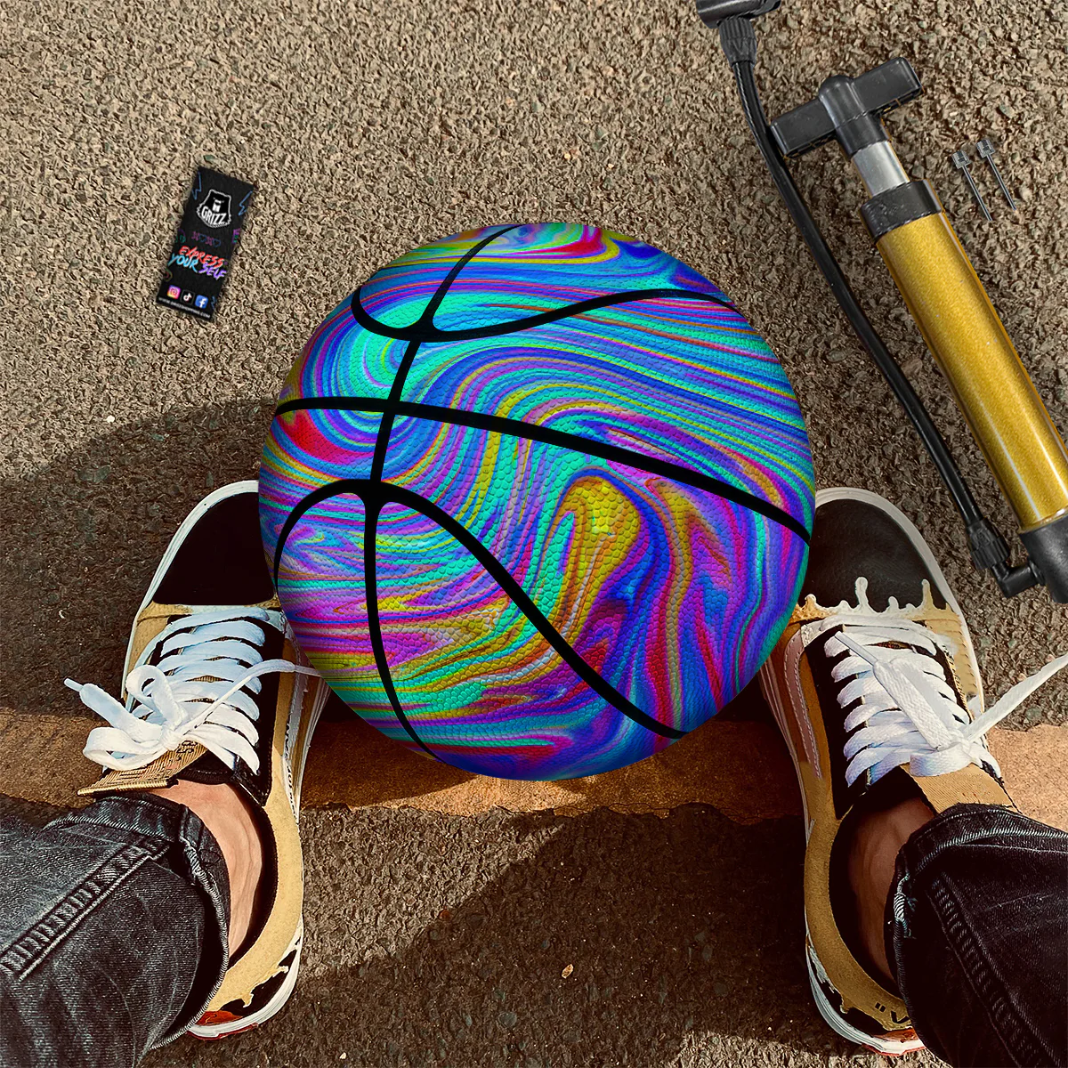 Melt Acid Colorful Print Basketball - Image 3