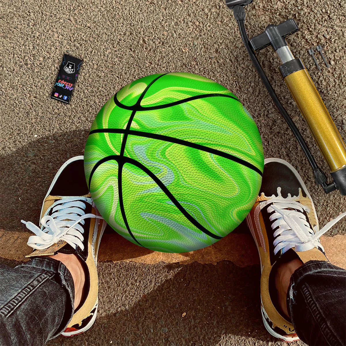 Melt Acid Green Print Basketball - Image 2