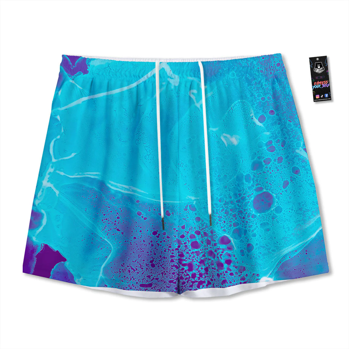 Melt Acid Turquoise Print Mesh Shorts
