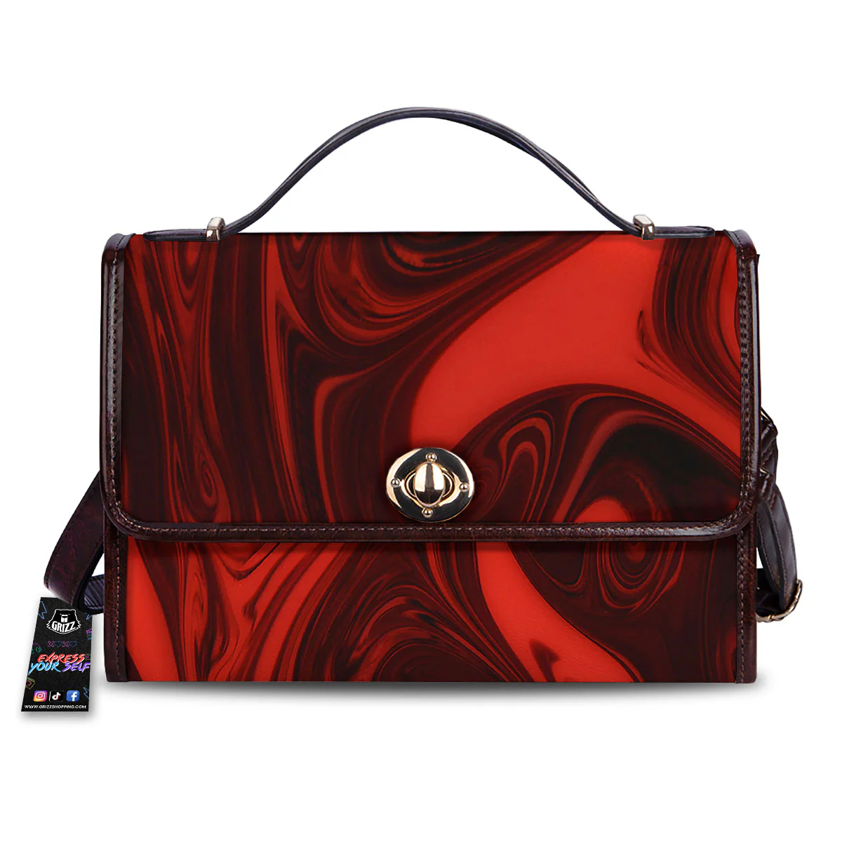 Melt Red Acid Print Women's Satchel Bag
