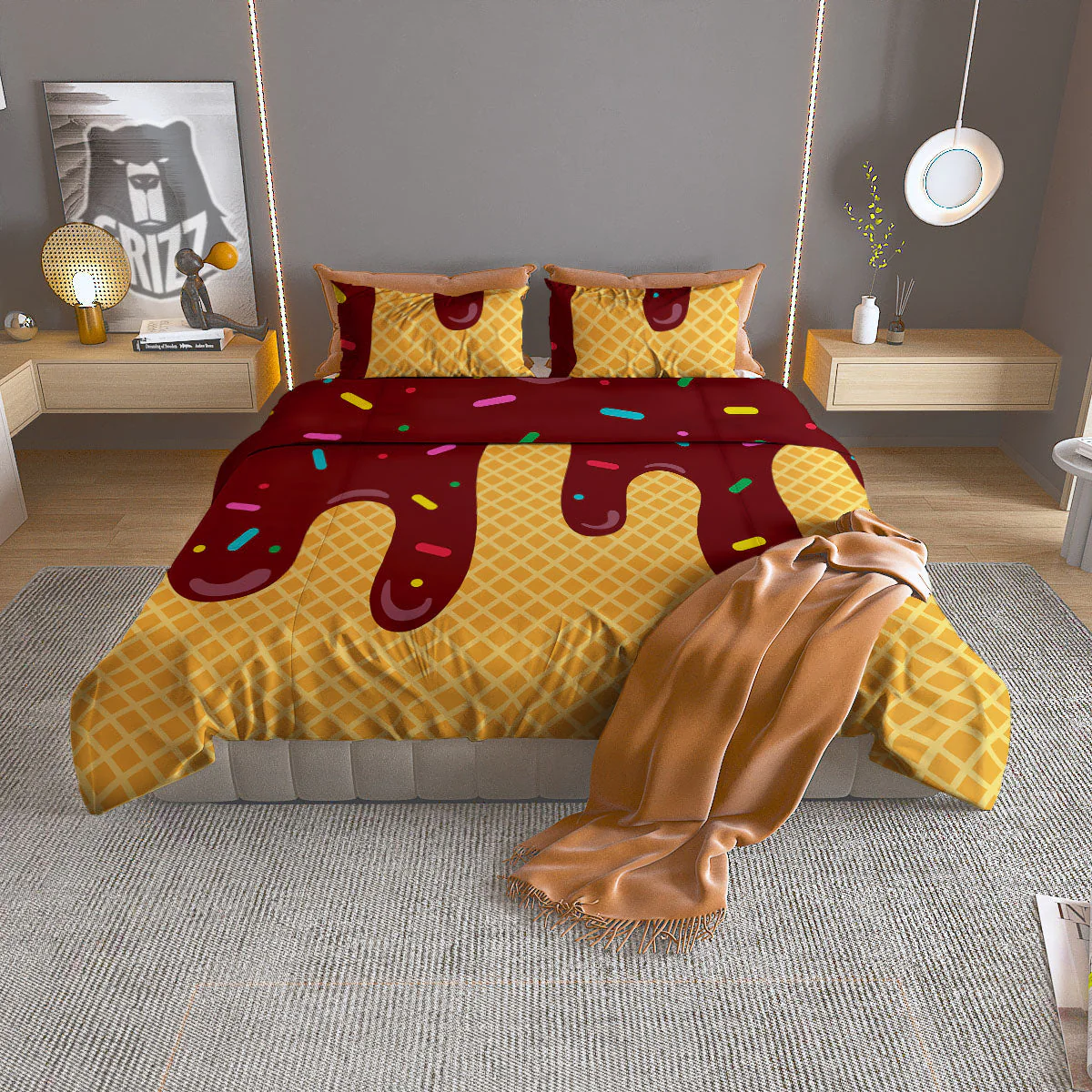 Melted Ice Cream Print Duvet Cover Bedding Set