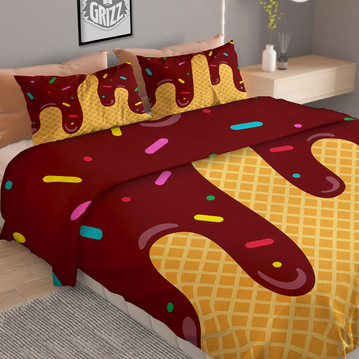 Melted Ice Cream Print Pattern Duvet Cover Bedding Set - Image 2