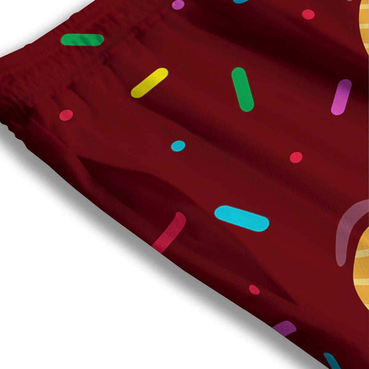 Melted Ice Cream Print Pattern Mesh Shorts - Image 3
