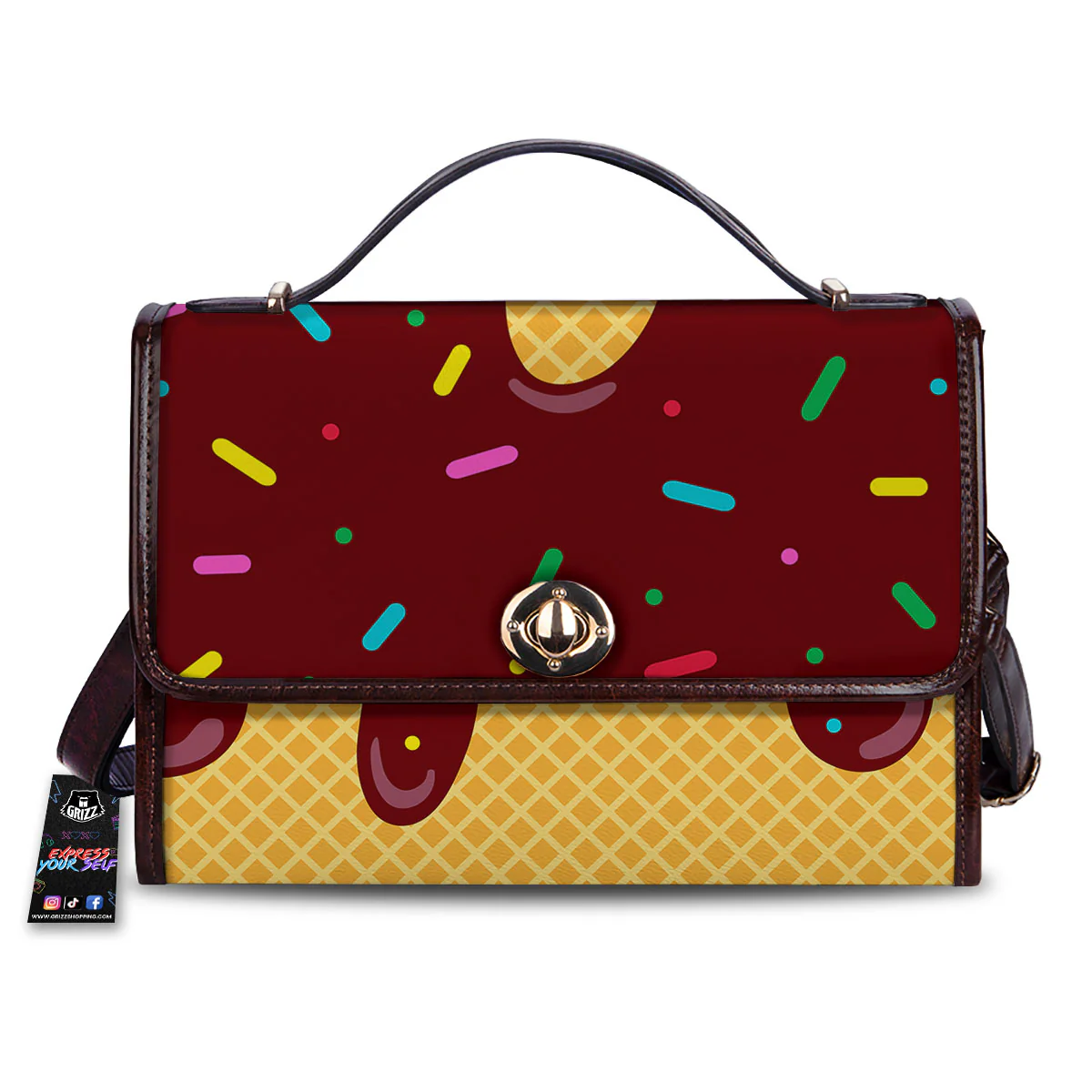 Melted Ice Cream Print Women's Satchel Bag