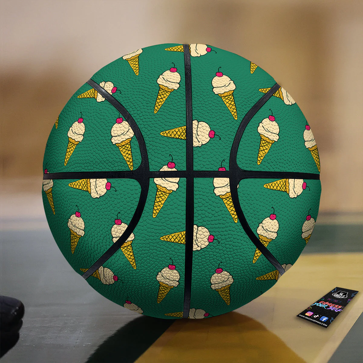 Melted Vanilla Ice Cream Print Pattern Basketball