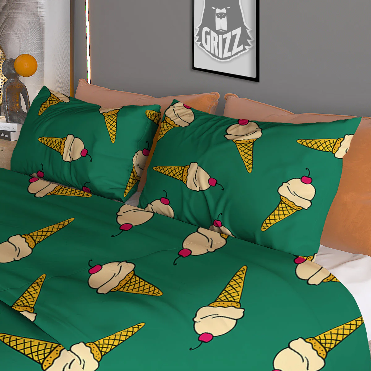 Melted Vanilla Ice Cream Print Pattern Duvet Cover Bedding Set - Image 3