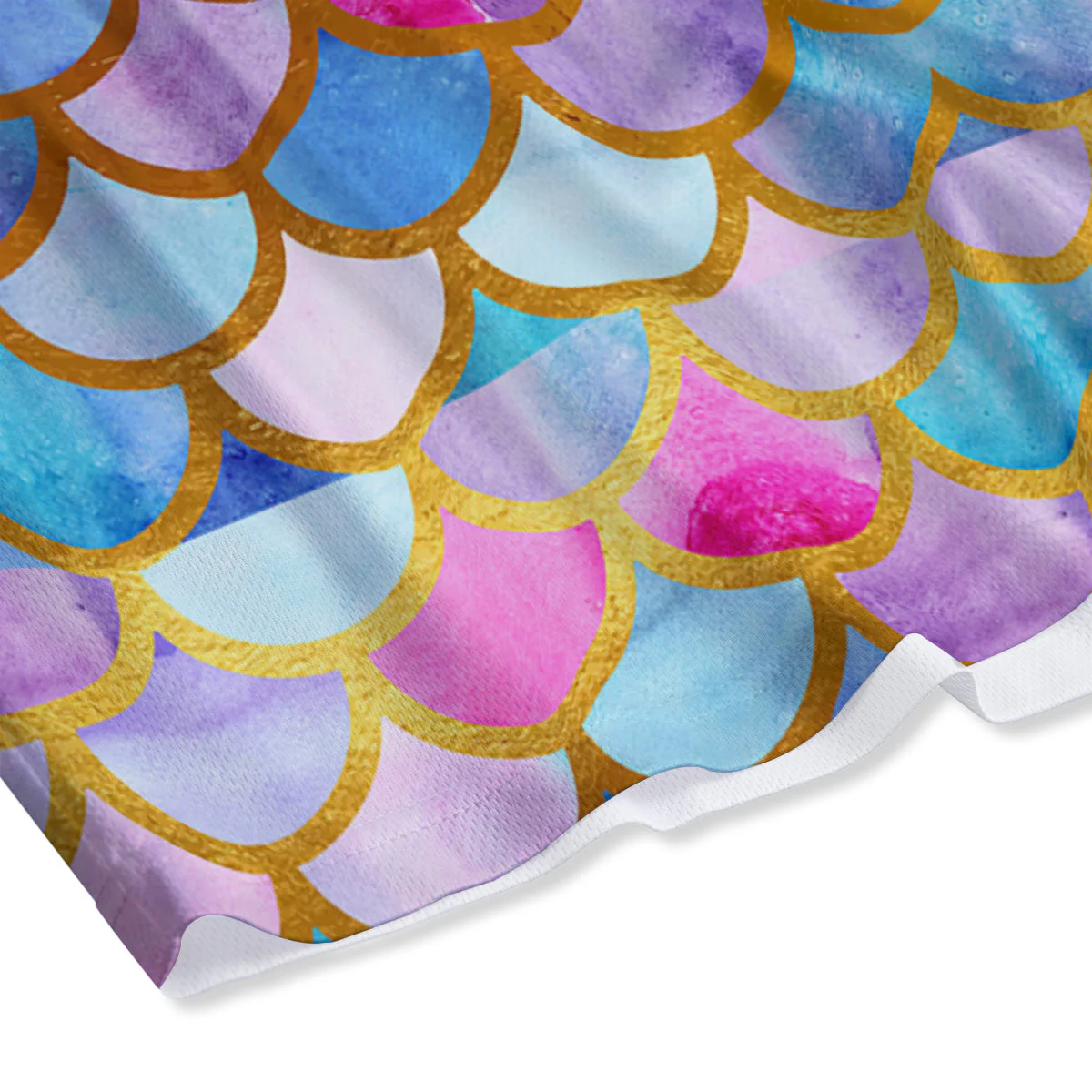 Mermaid Colorful Print Pattern Mesh Shorts - Image 4