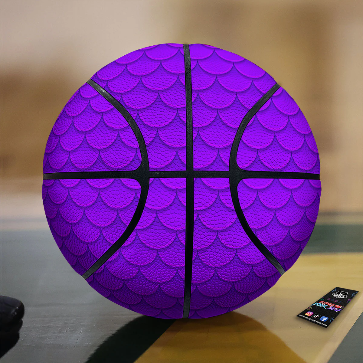 Mermaid Scales Purple Print Pattern Basketball