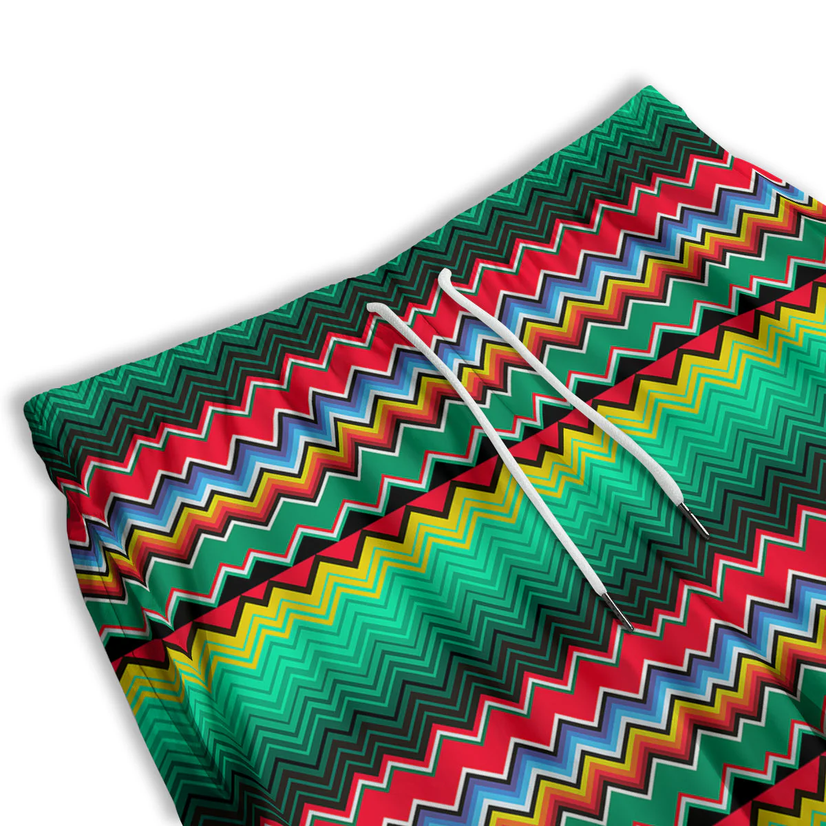 Mexican Blanket Zigzag Colorful Print Men's Athletic Shorts - Image 3