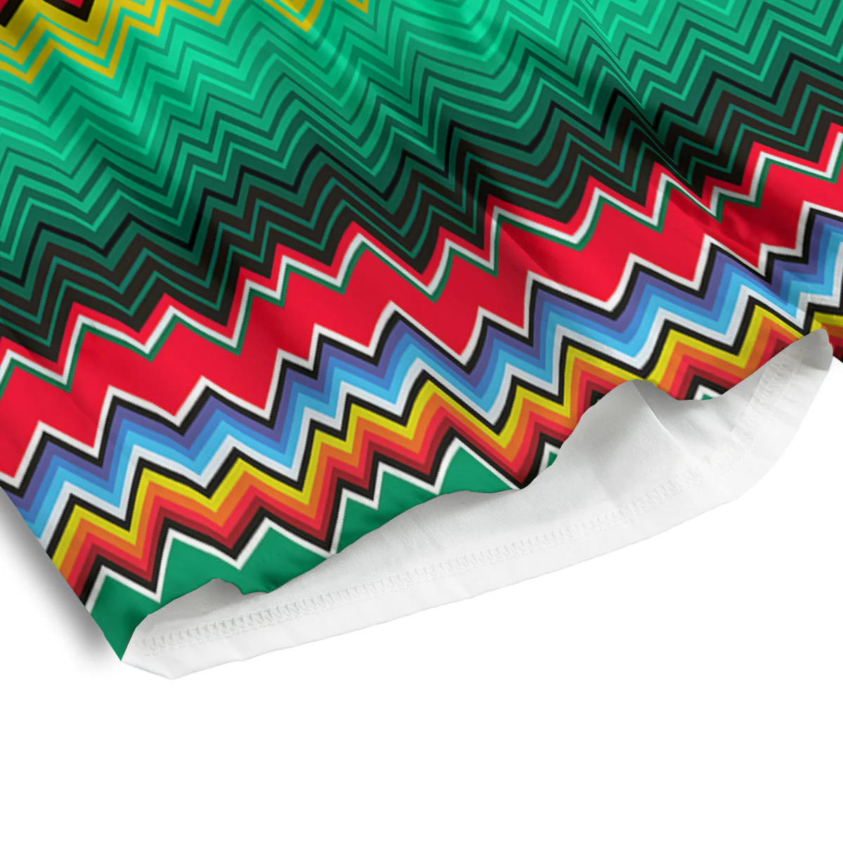 Mexican Blanket Zigzag Colorful Print Men's Athletic Shorts - Image 4