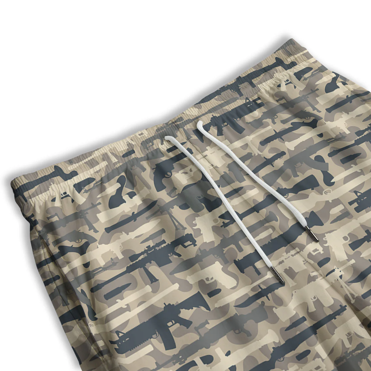 Military Gun Air Force Camo Print Men's Athletic Shorts - Image 3