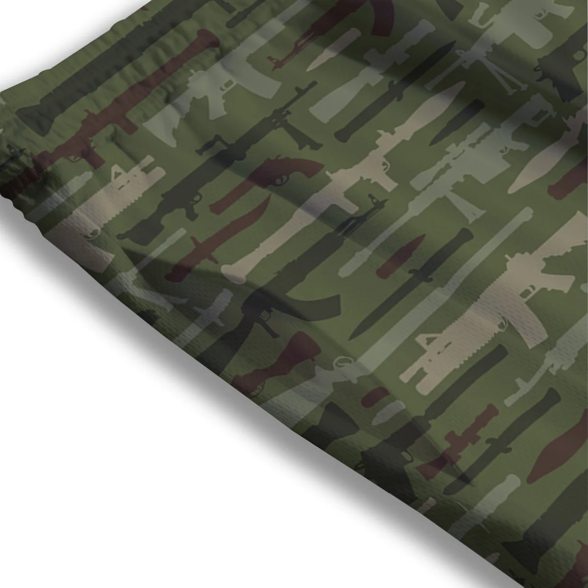 Military Gun Camo Print Mesh Shorts - Image 3