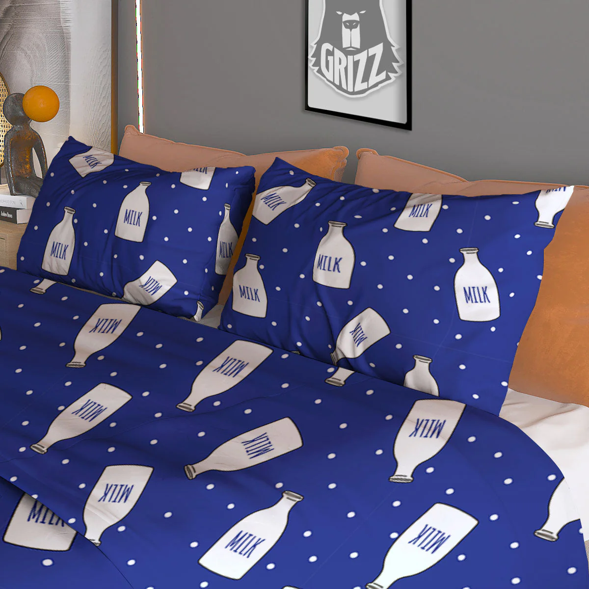Milk Pattern Print Duvet Cover Bedding Set - Image 3