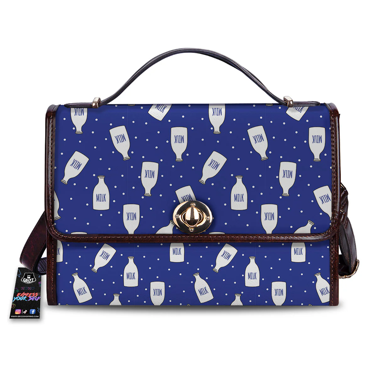 Milk Pattern Print Women's Satchel Bag