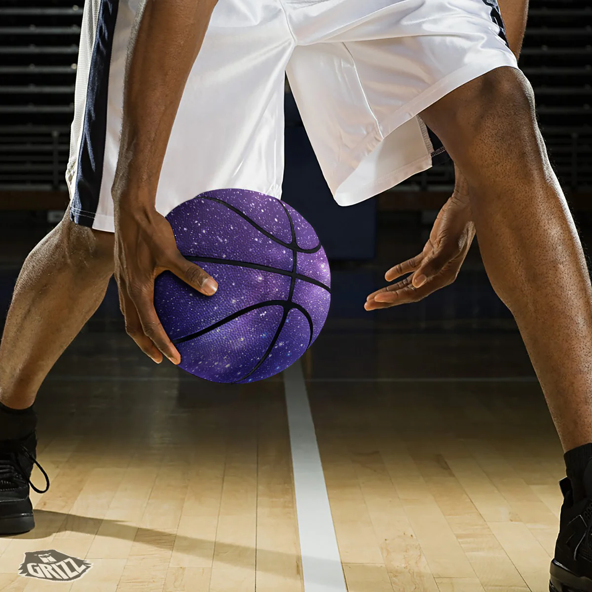 Milky Way Galaxy Space Dark Purple Print Basketball - Image 3