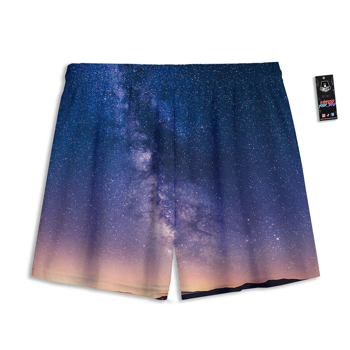 Milky Way Night Sky Print Mesh Shorts - Image 2