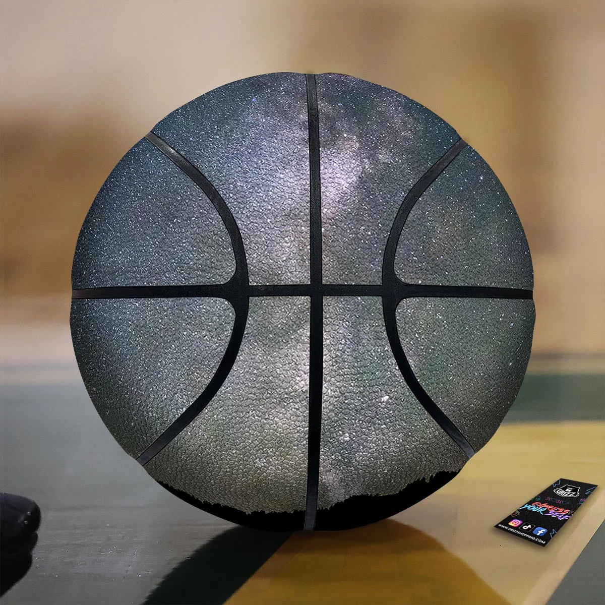 Milky Way Stars Night Print Basketball
