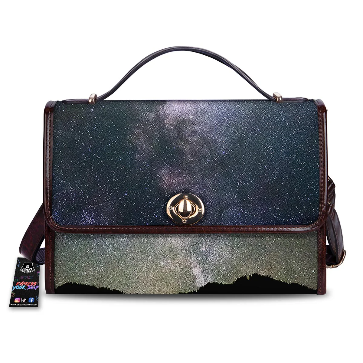 Milky Way Stars Night Print Women's Satchel Bag