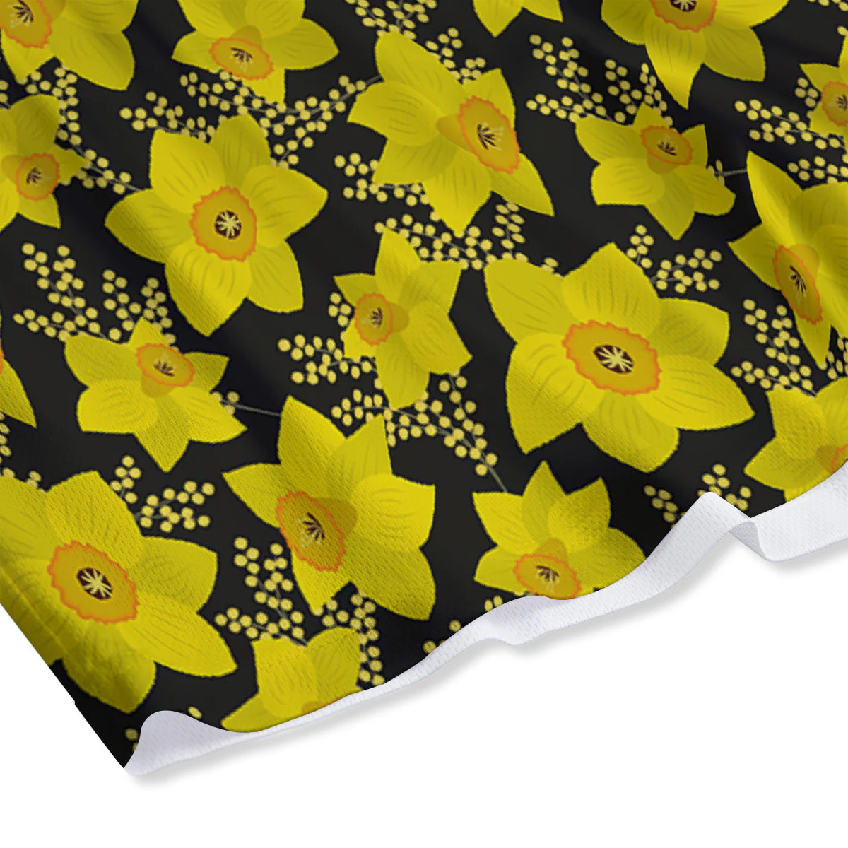 Mimosa And Daffodil Print Pattern Mesh Shorts - Image 4